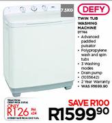 Defy Twin Tub Washing Machine-7.5kg