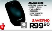 Microsoft Optical Mouse 200