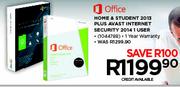 Office Home & Student 2013 Plus Avast Internet Security 2014 1 User