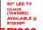 LG 50" LED TV 50LA6210