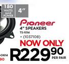 Pioneer 4" Speakers TS-1024-Per Pair