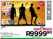 LG 47" 3D LED Smart TV 47LB652