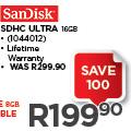 Sandisk 16GB SDHC Ultra