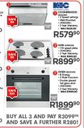 KIC Cookerhood KEX6091X, KIC Hob KH6041X And KIC Oven KEC6030X-Per Set