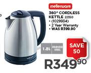 Mellerware 360deg. 1.8 Ltr Stainless Steel Cordless Kettle