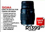 Sigma Lens 70-300 DG For Canon Or Nikon