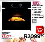 Defy Slimline 600 Oven-70Ltr