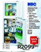 KIC 170Ltr Fridge/Top Freezer KT518/WH