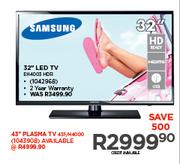Samsung 43" Plasma TV 43F/H4000