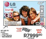 LG 42" Smart 3D LED TV 42LB652