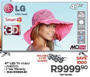 LG 47" Smart 3D LED TV 47LB652