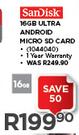 SanDisk 16GB Ultra Android Micro SD Card