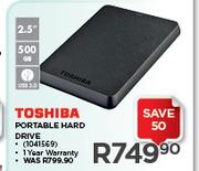 Toshiba 2.5" 500GB Portable Hard Drive