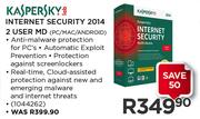 Kaspersky Internet Security 2014 2 User MD PC/MAC/ANDROID