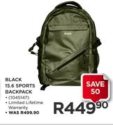 Black 15.6" Sports Backpack
