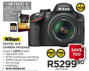 Nikon Digital SLR Camera Package D3200 + Lens 18-55DX