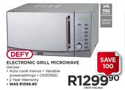 Defy 34L Electronic Grill Microwave DMO343