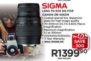 Sigma Lens 70-300 DG For Canon or Nikon