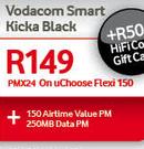 Vodacom Smart Kicka Black-On uChoose Flexi 150