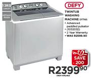 Defy 13kg Twintub Washing Machine DTT165