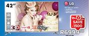 LG 42" 3D HD LED Smart TV 42LB652