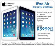 Ipad Air With Wi-Fi + Cellular All Models Come In Space Gray