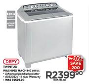 Defy 13kg Twintub Washing Machine DTT165