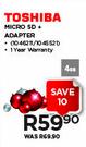 Toshiba 4GB Micro SD + Adapter
