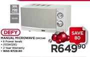 Defy 20Ltr Manual Microwave Oven DMO349