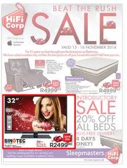 HiFi Corp : Beat The Rush Sale - Sleepmasters (13 Nov - 16 Nov 2014), page 1