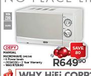 Defy Manual Microwave(DMO349)