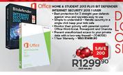 Home & Student 2013 Plus Bit Defender Internet Security 2015 1 User