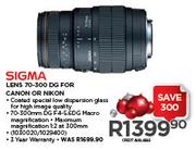 Sigma Lens 70-300 DG For Canon Or Nikon