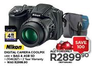 Nikon Digital Camera Coolpix L830 + Bag & 4GB SD