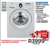 Samsung Metallic Front Loading Deep Foam Washing Machine WF1602WSS