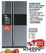Samsung Side-By-Side Fridge With Water And Ice Dispenser RS21HFLMR1/XFA