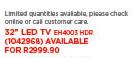 Samsung 32" Smart LED TV EH4003 HDR