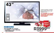 Samsung 43" Plasma TV 43H4000