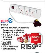 Ellies 8-Way Surge Protector-FBWP3