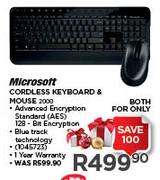 Microsoft Cordless Keyboard & Mouse-2000