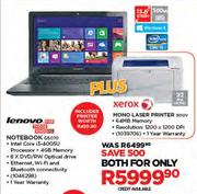 Lenovo Notebook G5070 plus Xerox Mono Laser Printer 3010V