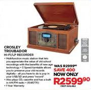 Crossley Troubador Hi-Fi/LP Recorder