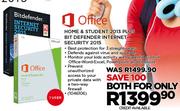 Office Home & Student 2013 Plus Bit Defender Internet Security 2015