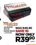 Mondi Rotatrim A4 80GSM White Paper Ream-Each