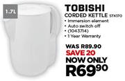 Tobishi 1.7Ltr Corded Kettle STK170