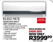 Elegance 12000 BTU Split Unit Aircon ELS912