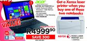 Acer Aspire Notebook ES1+ Xerox Mono Laser Printer 3010V