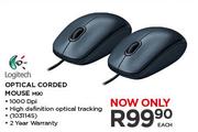 Logitech Optical Corded Mouse M90 Each