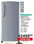 Hisense 150L Nett Single Door Fridge H200RRE