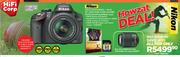 Nikon DSLR D3200 Body + 18-55 DX Lens + 8GB Card + Adobe Photoshop Element